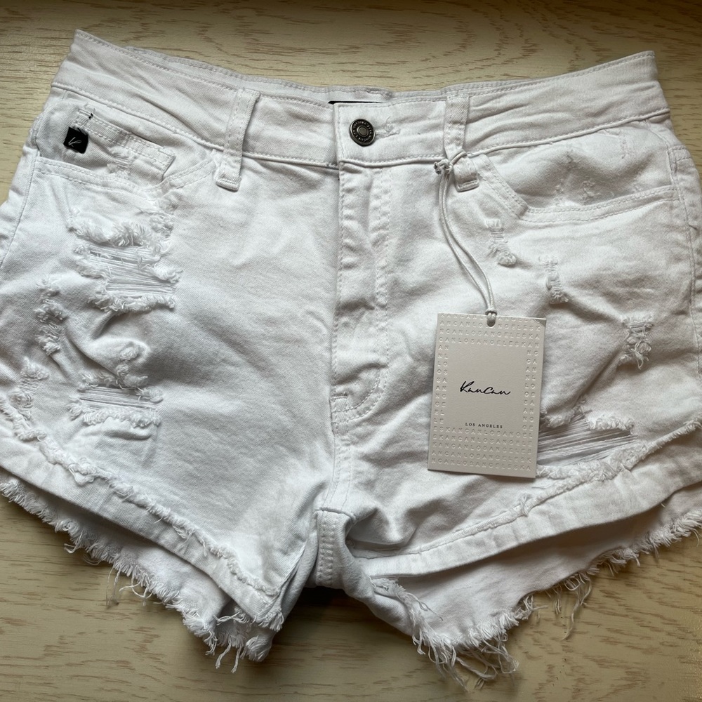 White Jean shorts (distressed denim shorts)